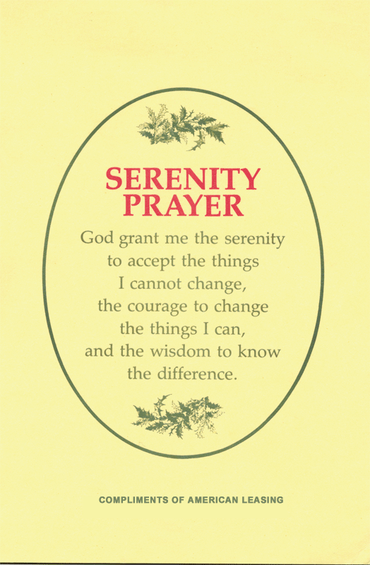 serenity prayer tattoo. prayer english verses