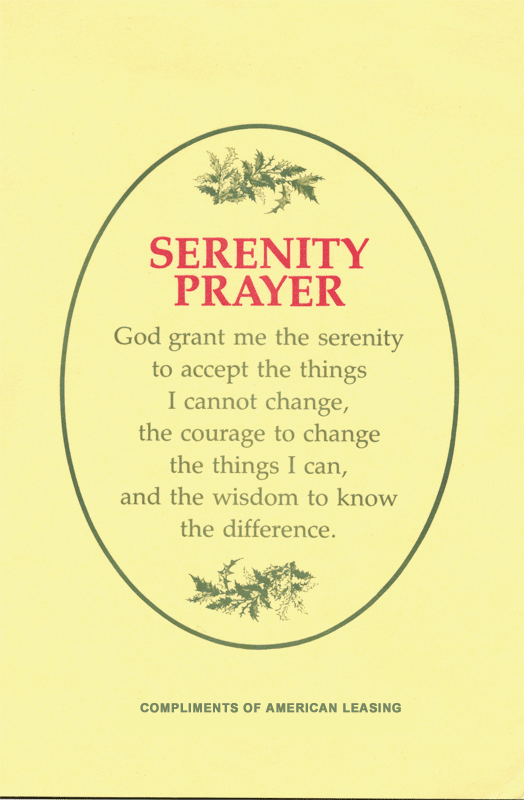 serenity prayer